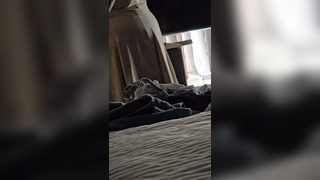 Stepmom naked in stepson room try new dress