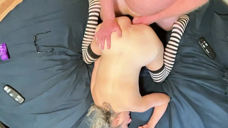 Cute MILF Gets Doggy Style Ass sex SELF PERSPECTIVE Large Cums on on Booty
