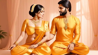 Stunning Bhabhi Got Doggie Cream-pie in Indian Saree