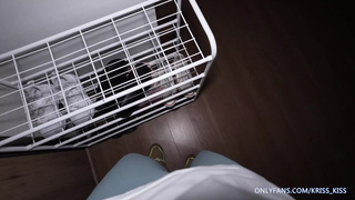 Stud came home late and apologizes to his gf with his big dong and deep fucking of her mouth and twat!
