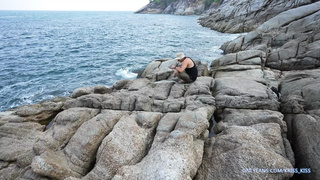 Sweetie was very horny and seduced the first fisherman she met! Outdoor Sex !