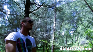 Gigantic titties tattooed whore Damaris Leo fuking in the woods for a cumshot
