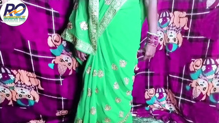 Indian desi new bride bhabhi in green saree blouse plowed and penis blowing hindi audio claire wayes
