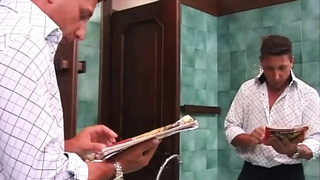 She Washes Him Before a Great Ass sex Fuck in the Bathroom
