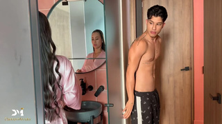 My stepbrother's gf gets a lot of schlong when we're left alone - Danner Mendez & Daniela Andrea