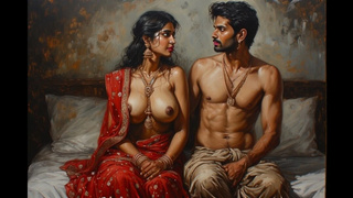 Bhabhiji wants her daughter's bf's rod as she watches her getting rammed by his massive gigantic dong