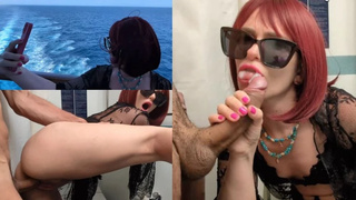 SPERM ON BOARD, FUCK! Nailed in the PUBLIC TOILET of the BOAT!