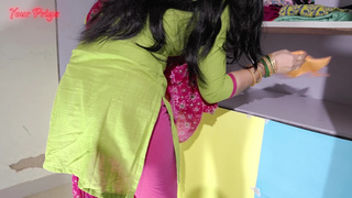 kaam wali bai hard rear-end and snatch drilled in the cupboards with hindi audio