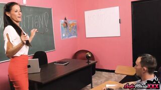 Nasty MILF Teacher Sofie Marie Rides Student In Classroom