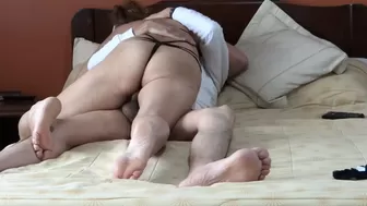 Mutual masturbates and great fuck with our maid's boy, cums on on my cunt