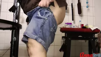 Annadevot - Jeans behind spanked