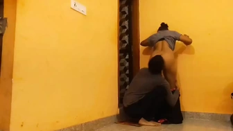 Indian fine sluts caught by friend during of washroom then fuck behind hole