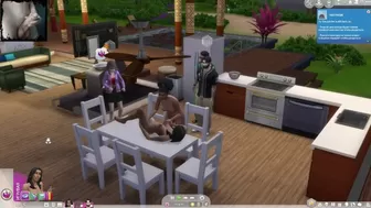 The wifey is cheating on her man with a neighbor. on the kitchen table. Cartoon porn. Sims4 sex mo