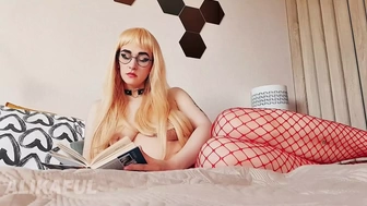 Fine blondie bored and uses her toys to treat her behind and snatch in 1 time!
