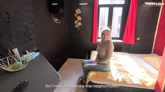 Polish youngster skank welcomes a new neighbor with bj