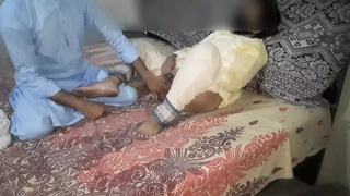 Charming pregnant Desi Aunty having sex with her house worker, and the worker enjoyed fucking the Indian Aunty