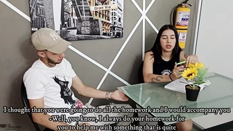 Horny friends having oral sex instead of doing their homework - Porn in Spanish