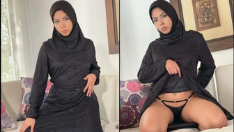 Muslim Hijabi Teeny caught watching Porn and gets Booty Plowed