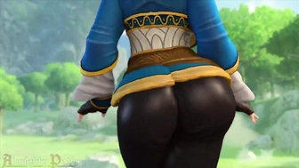 Breath of the Slutty Princess Jiggles All Her Perfect Assets When She Walks