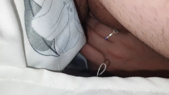 Step mom sneaky hand-job under blanket make step son happy